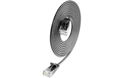 SLIM Patchkabel: U/UTP, 1m, schwarz