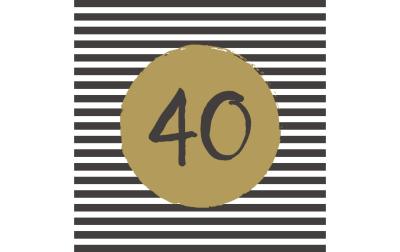 Paper+Design Servietten 40th Birthday