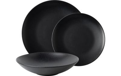Lunasol Basic black matt Tellerset 12-tlg