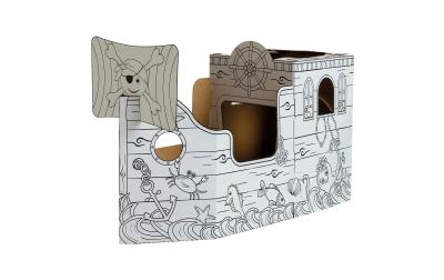 Fellowes Ausmal-Spiel-Piratenschiff