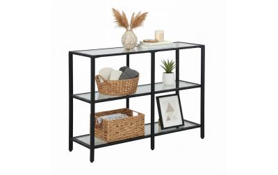 relaxdays Konsolentisch mit 3 Glasablagen