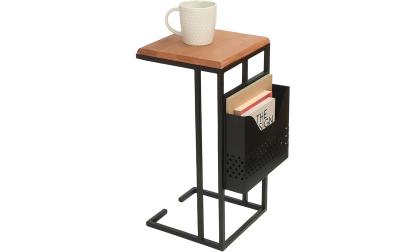 relaxdays Beistelltisch mit Zeitungsabl.