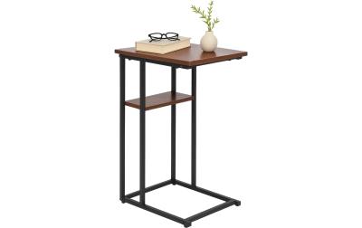 relaxdays Beistelltisch mit 2 Ablagen