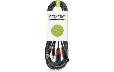 Bemero BAC2545-300BK 2x XLRm - 2x RCAm 3m