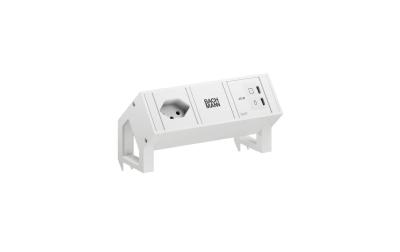 DESK2 white 1xT13 1xUSB C 45W 0,2m RAL9010