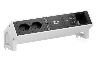 DESK2 2xT13 1xUSB C/C 65W CM 0,2m RAL9010