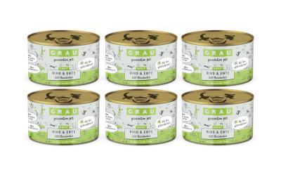 Grau Cat Rind + Ente 6x200g KIT