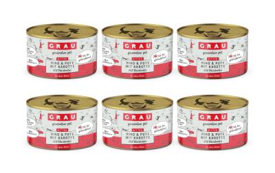 Grau Cat Kitten Rind+Pute+Karotte 6x200gKIT