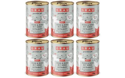 Grau Dog Puppy Huhn + Rind + Hirse KIT