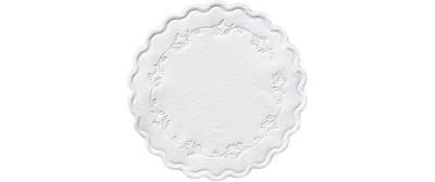 Duni Untersetzer Rund 9cm Romance weiss
