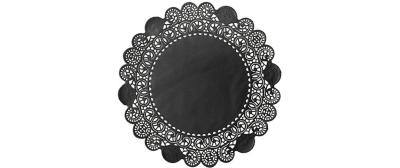 Duni Tortenspitzen Rund 19cm schwarz