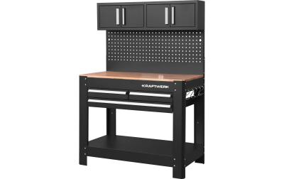 Werkbank mit 3 Schubladen + 2 Oberschränke