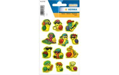 Herma Sticker Lustige Schnecken neon