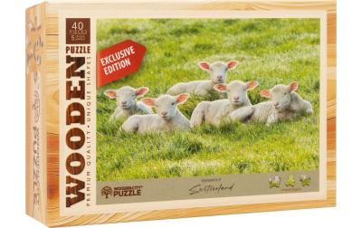 Mini-Puzzle Holz Lämmer