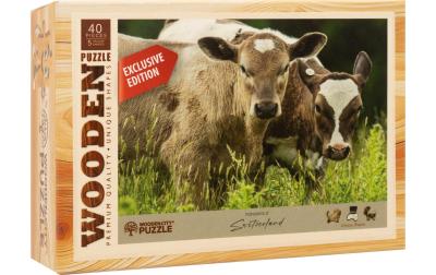 Mini-Puzzle Holz Kälber
