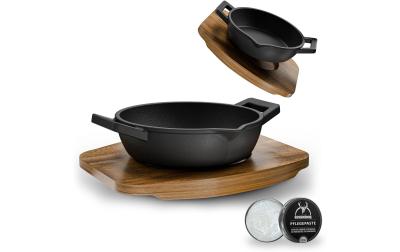 Eingebrannte runde Mini-Pfanne 2 set