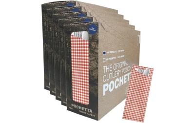 Pochetta Besteckset 500 Stk., Rot-Weiss