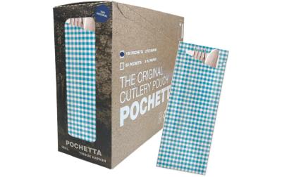Pochetta Besteckset 100 Stk., Blau-Weiss