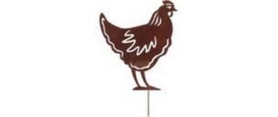 Esschert Rost Gartenstecker Huhn