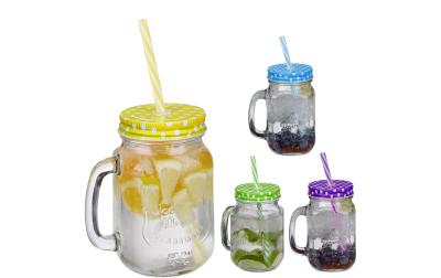 relaxdays Trinkbecher mit Deckel Bunt
