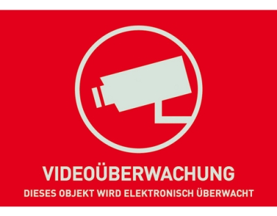 Warn Aufkleber Videoüberwachung, deutsch