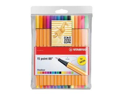 Stabilo point 88 15er Etui mit 5x Neon