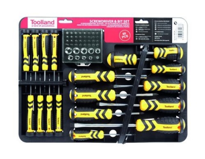 Toolland Schraubenzieher/Bit-Set 60- teilig