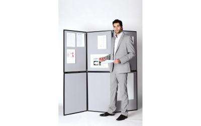 Bi-Office Trennwandsystem blau/grau 3 Panel