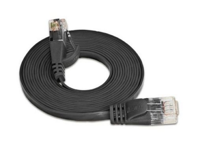 Wirewin Slim Patchkabel: UTP, 5m, schwarz