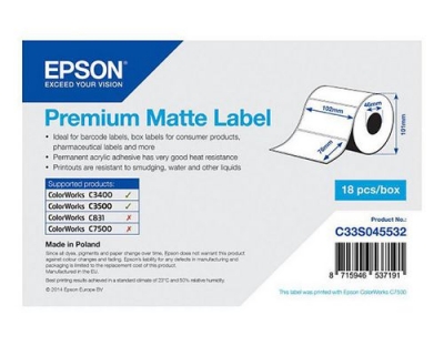 Epson Premium Matte Label 102 mm x 76 mm,