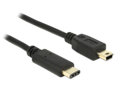 USB2.0-Kabel TypC-MiniB: 1m, schwarz