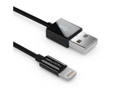 DeleyCON Lightning-USB Kabel 1m, schwarz