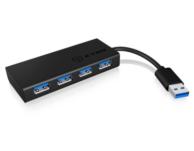 ICY BOX IB-AC6104-B, 4x USB3.0 Hub, schwarz