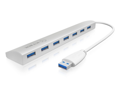 ICY BOX IB-AC6701, silber, 7x USB3.0 Hub,