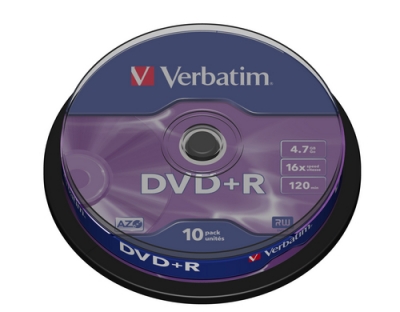 Verbatim DVD+R Medien 4.7GB, 16x,10 Spindel