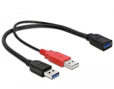 USB3.0 Y-Kabel Typ 2xA auf 1x A Buchse,30cm