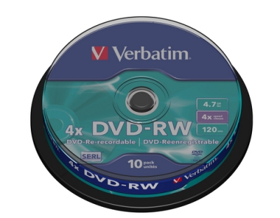 Verbatim DVD-RW 4.7GB, 10er Pack Spindel