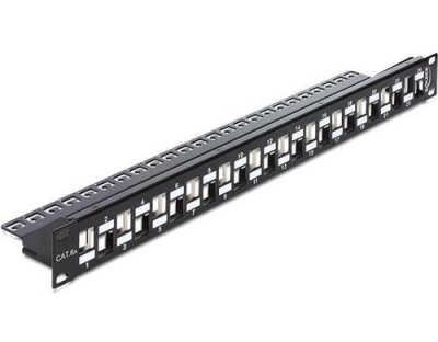 24-Port 19 Patchpanel, abgestuft