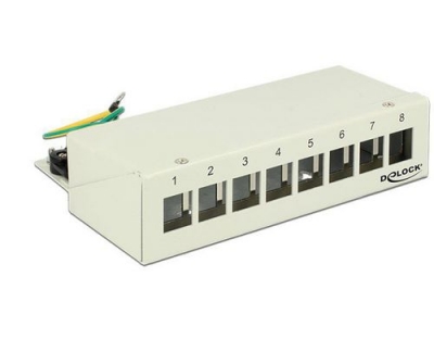 8-Port Desktop Patchpanel, Hutschienenkit