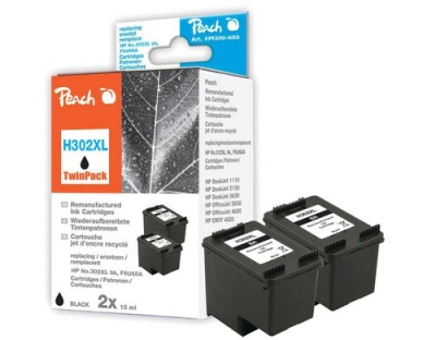 Peach Tinte HP F6U68A 302XL black Twinpack