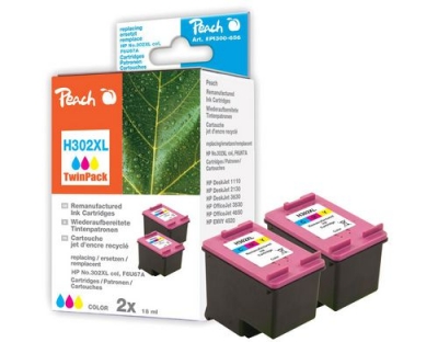 Peach Tinte HP F6U67A 302XL color Twinpack