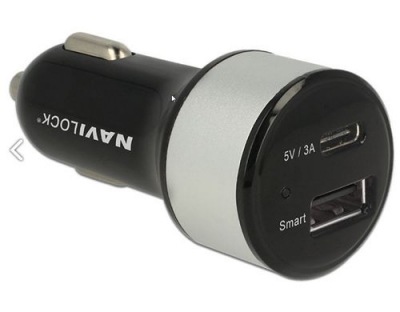 Navilock Car Adapter, 2x USB