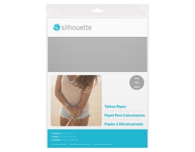 Silhouette Tattoo Papier silber