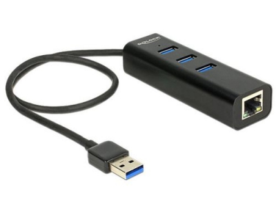 Delock USB 3.0 Hub + 1 LAN 10/100/1000 Mbps