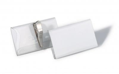 Durable Namensschild m. Krokoklemme 40x75mm