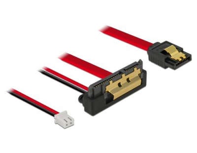 Delock SATA Kabel & 2Pin Strom, 10cm, gew.