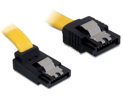 Delock SATA-3 Kabel: 70cm, Metall Clip,gelb