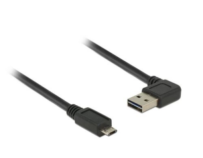USB2.0-Kabel Easy A-MicroB: 0.5m, schwarz