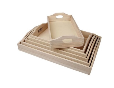 Creativ Company Holz-Tablett 6er Set