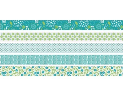 Heyda Washi Tape Blumen mini grün